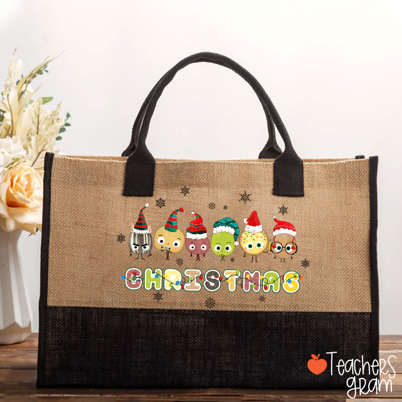 Happy Christmas Teacher Cotton Tote Bag