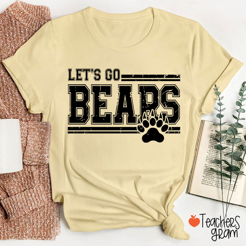 Personalized Mascot And Paw Let's Go Teacher T-Shirt