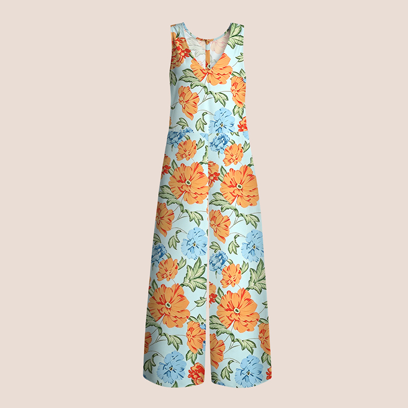 Bright Tropical Flower Teacher Jumpsuit