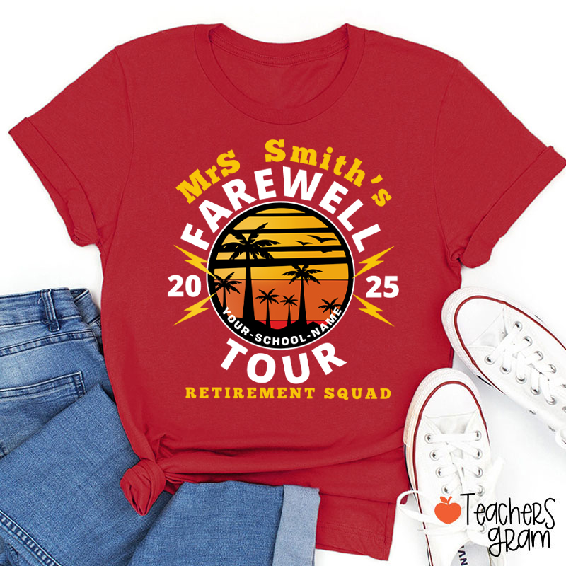 Personalized Teacher's Farewell Tour Retirement Squad Teacher T-Shirt