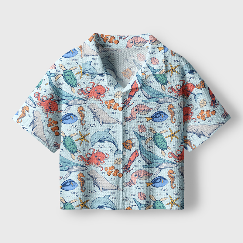 We Are Different But We All Swim Together Teacher Crochet Crop Camp Shirt