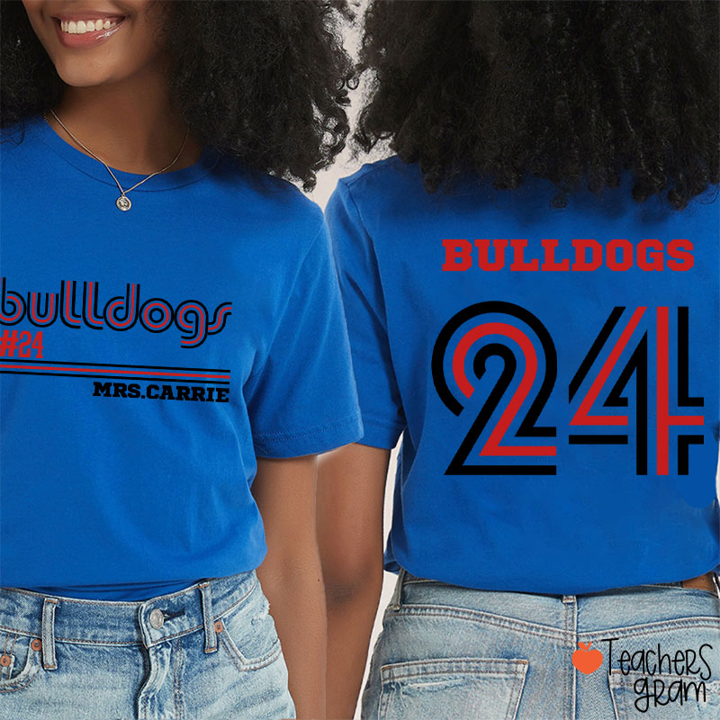 Personalized Mascot Name Game Day Teacher Two Sided T-Shirt