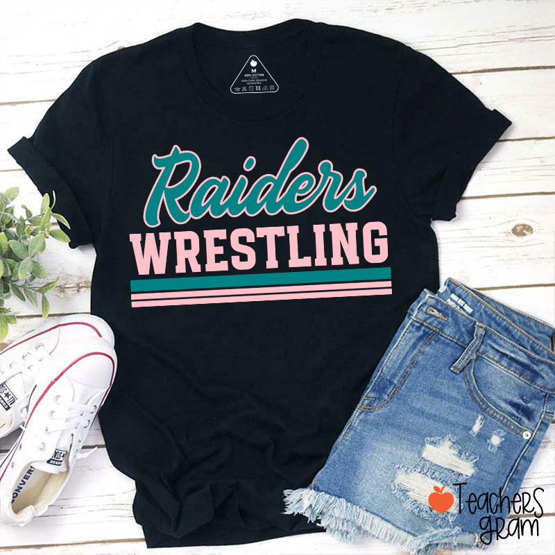 Personalized Mascot And School Name Contrasting Lines Teacher T-Shirt