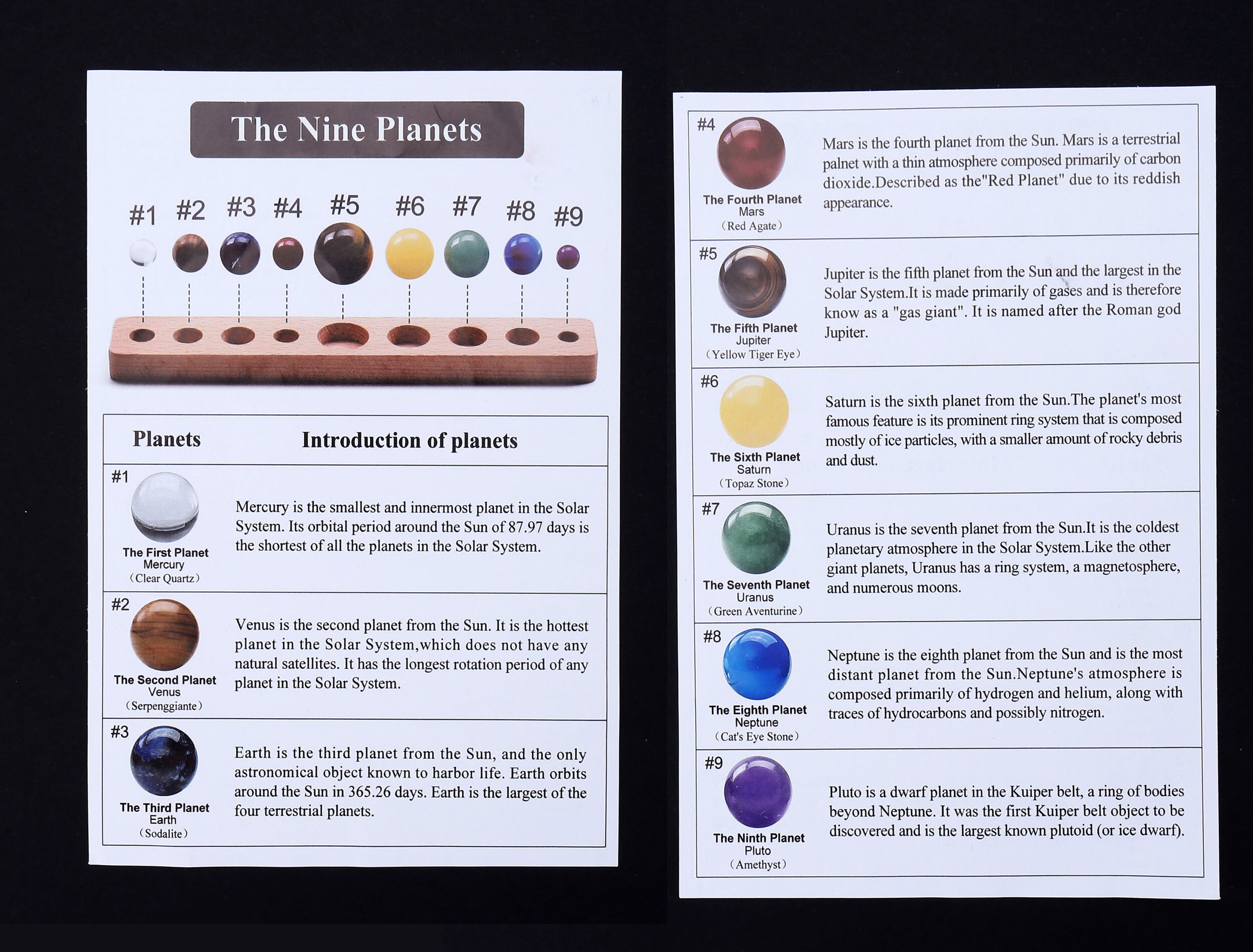 Personalized Solar System Gemstone Beads Planet Beads Set