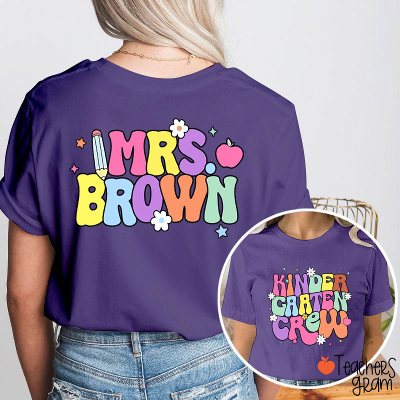 Personalized Grade And Name First Day Of School Teacher Two Sided T-Shirt