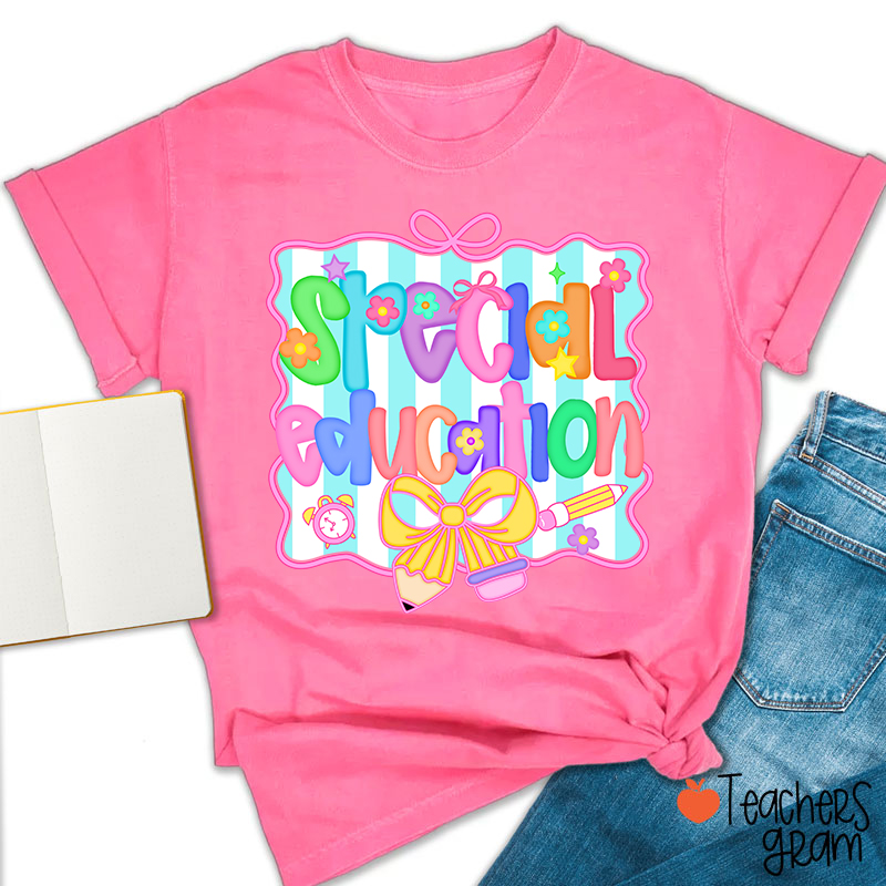 Personalized Grade Bow Tie Board Teacher T-Shirt