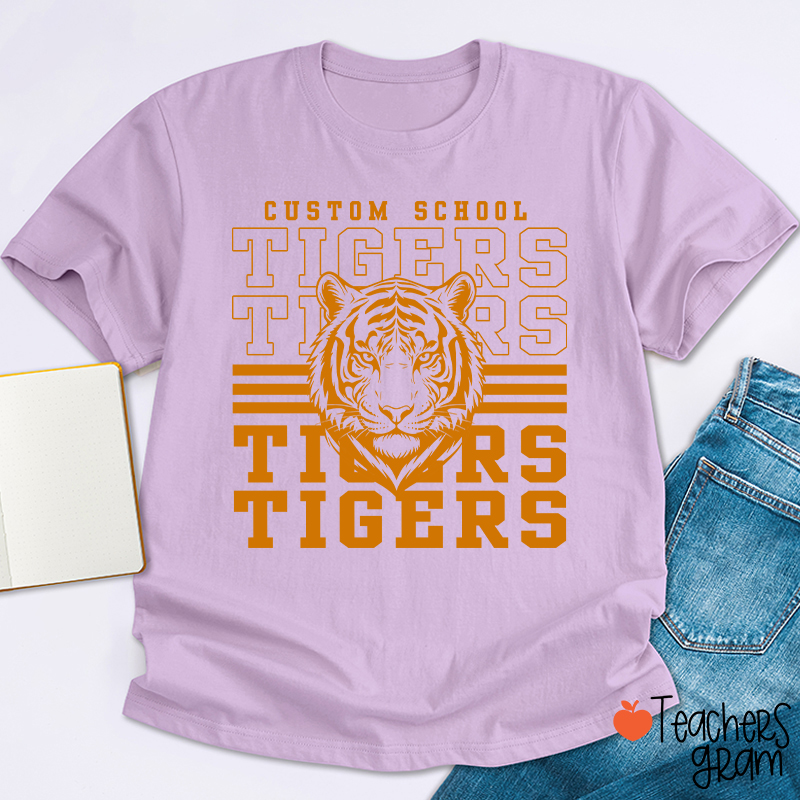 Personalized Mascot And School Name Spirit Teacher T-Shirt