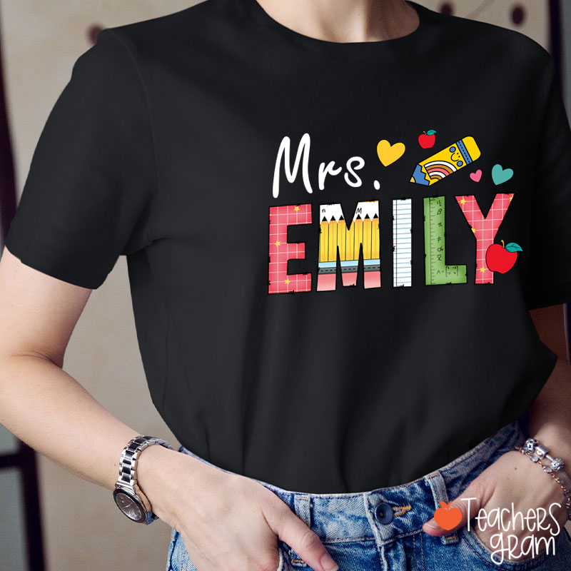 Personalized Name Back To School Teacher T-Shirt