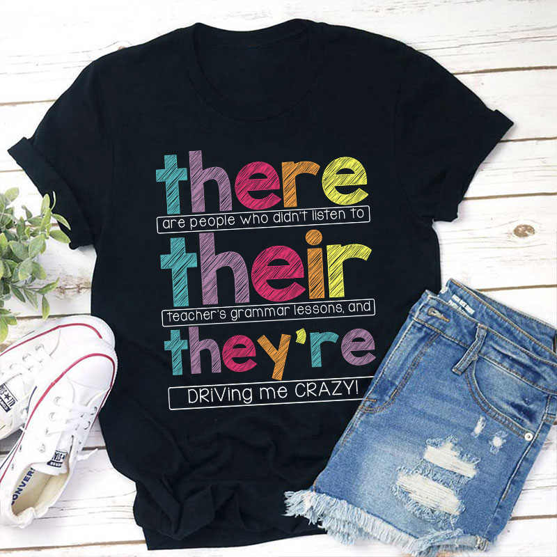 There Their They're Teacher T-Shirt Sale-Teachersgram