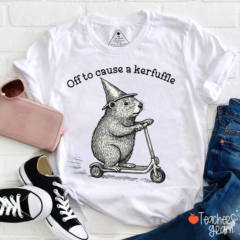 Off To Cause A Kerfuffle Teacher T-Shirt