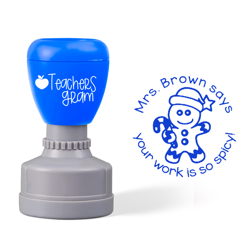 Personalized Name Says Your Work Is So Spicy Teacher Stamp