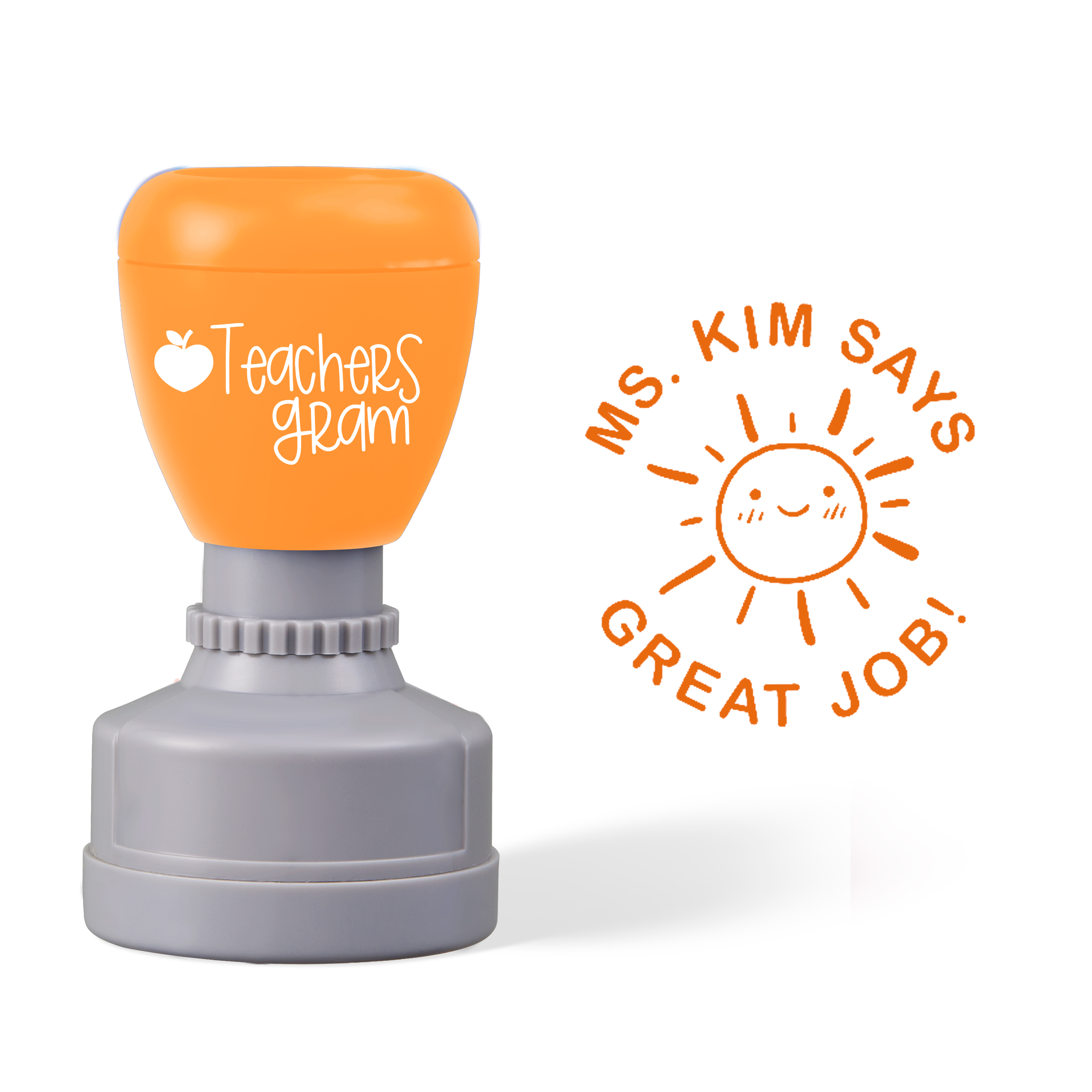 Personalized Name Great Job Sunshine Teacher Stamp