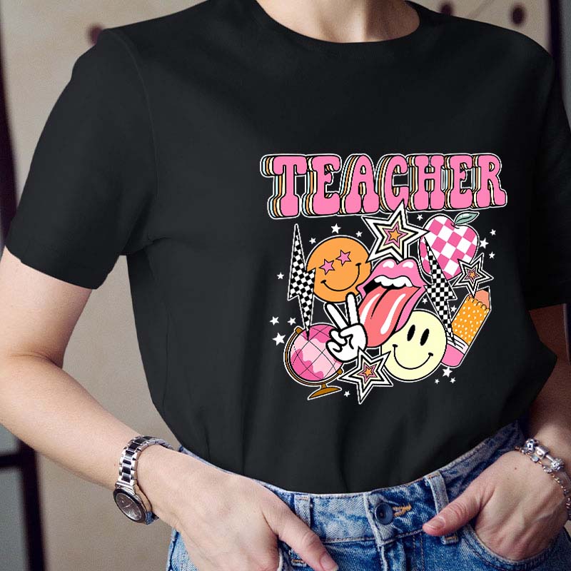 Retro Teacher Life Teacher T-Shirt