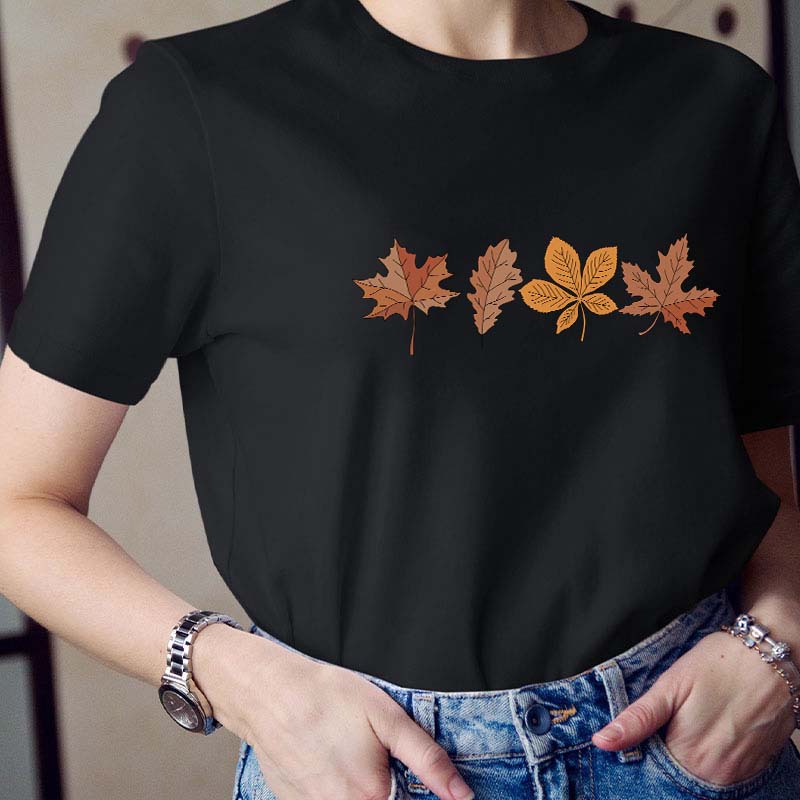 Autumn Leaves Autumn Colors Teacher T-Shirt
