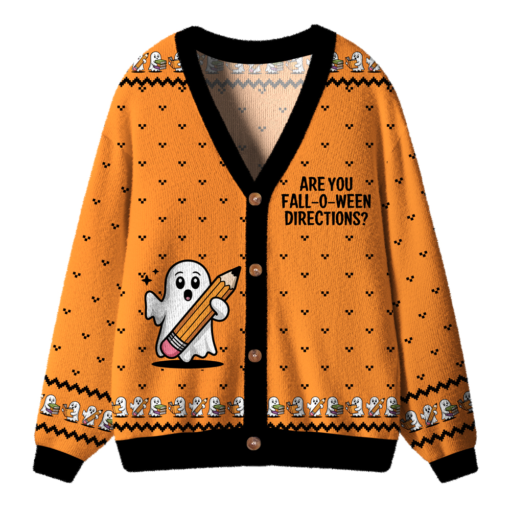 Are You Fall-O-Ween Directions Teacher Cardigan Sweaters