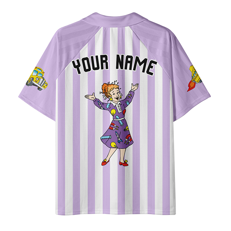 Personalized Team Name And Number Cartoon Character Teacher Collar Jersey