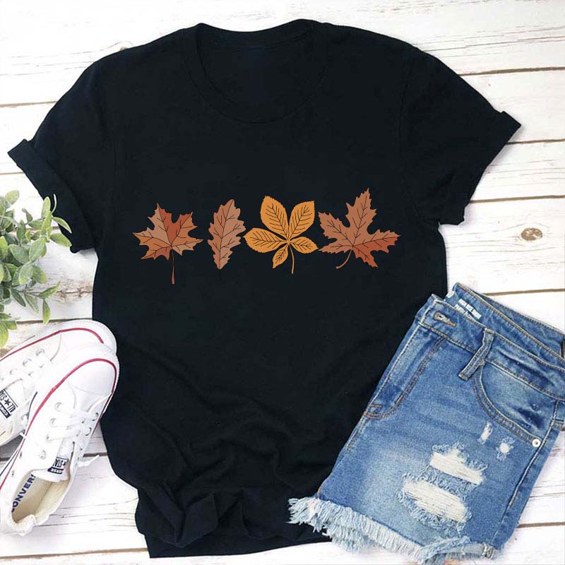 Autumn Leaves Autumn Colors Teacher T-Shirt