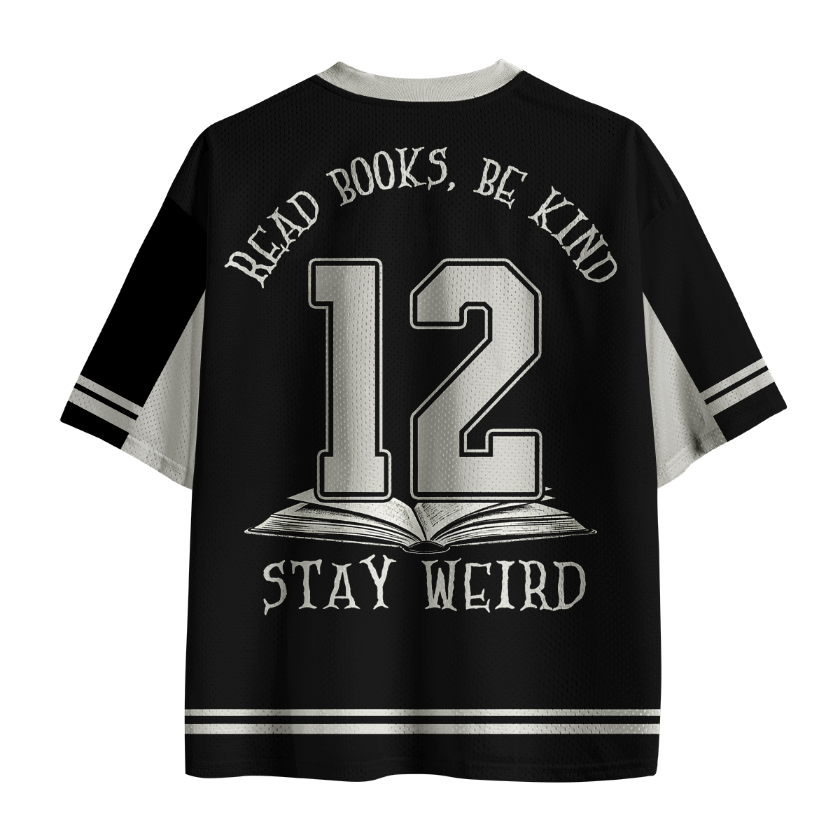 Read Books Be Kind Stay Weird Skeleton Floral Teacher Mesh Jersey