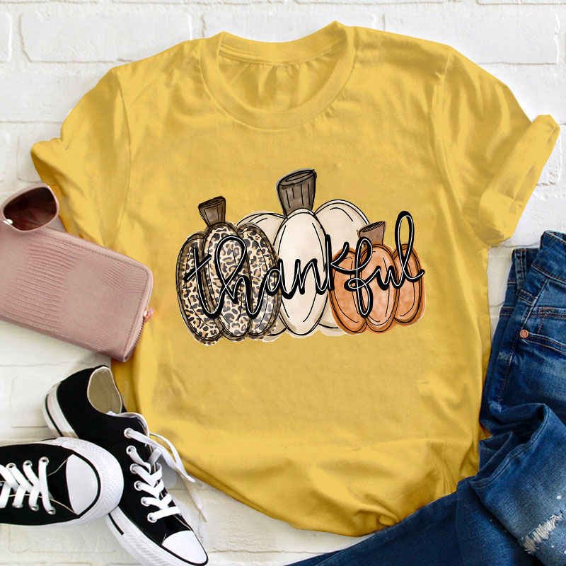 Thankful Pumpkins Teacher T-Shirt