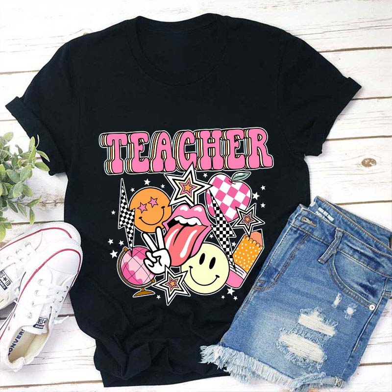 Retro Teacher Life Teacher T-Shirt