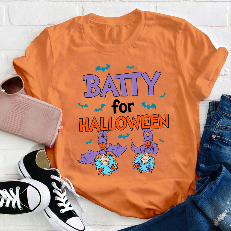 Batty For Halloween Teacher T-Shirt