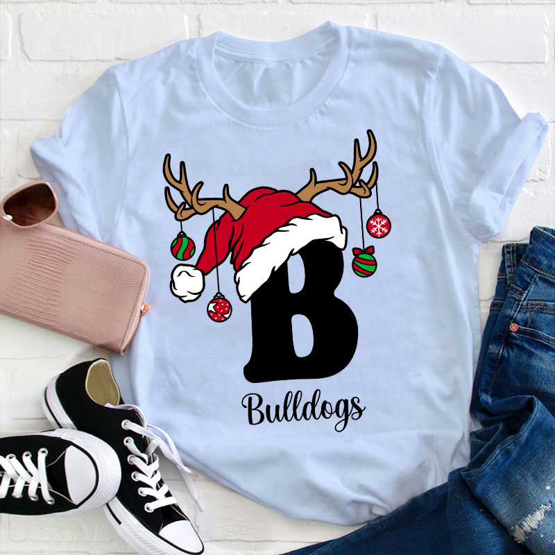 Personalized An Elk Santa Hat Teacher T-Shirt