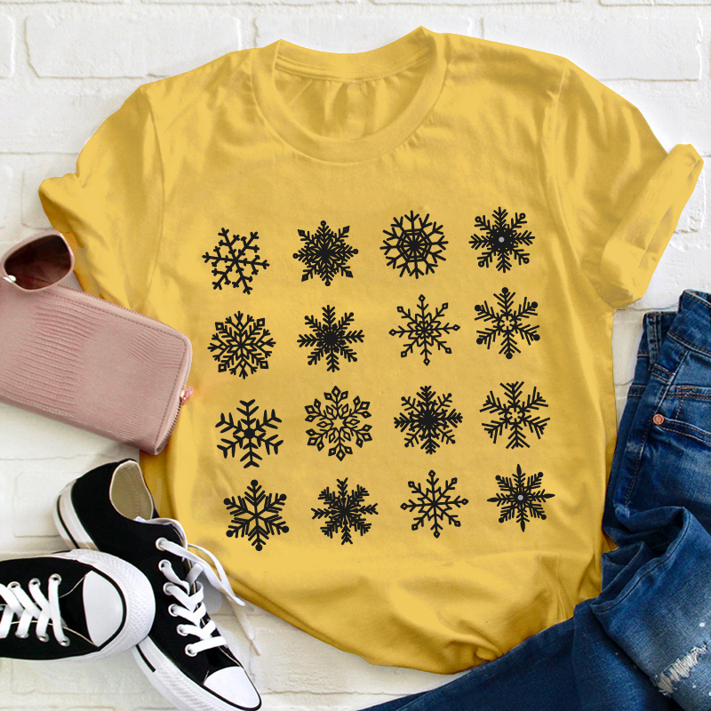 Various Snowflakes Teacher T-Shirt
