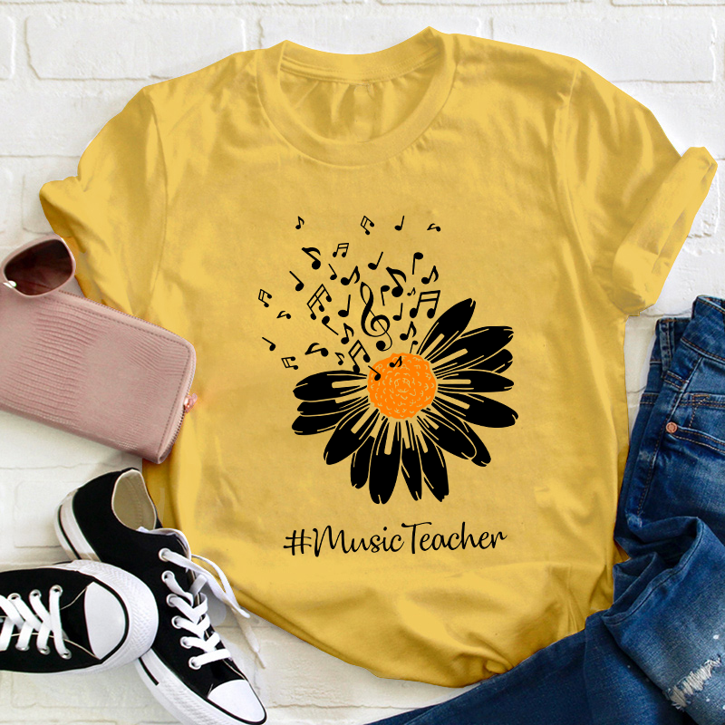 Sunflower Music Teacher T-Shirt