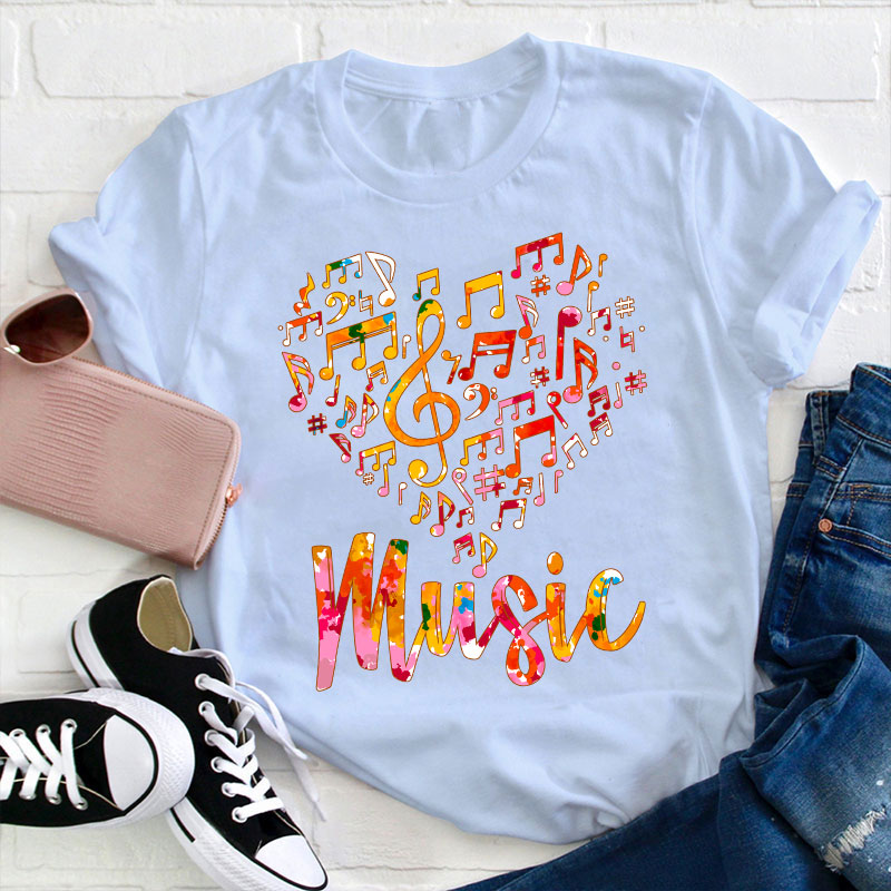 Music Heart Teacher T-Shirt
