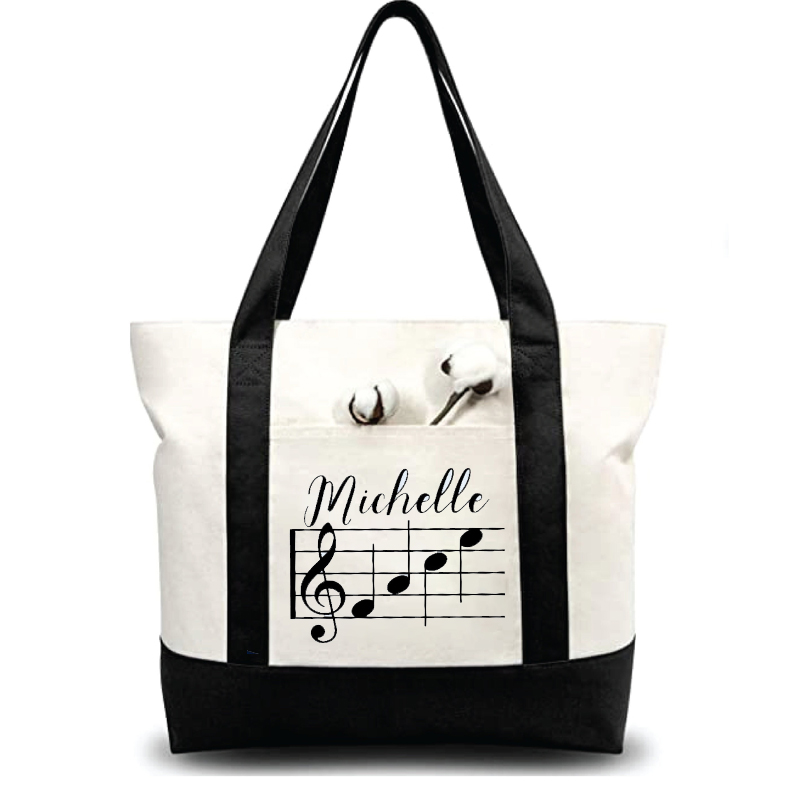 Personalized Music Teacher Block Tote Bag