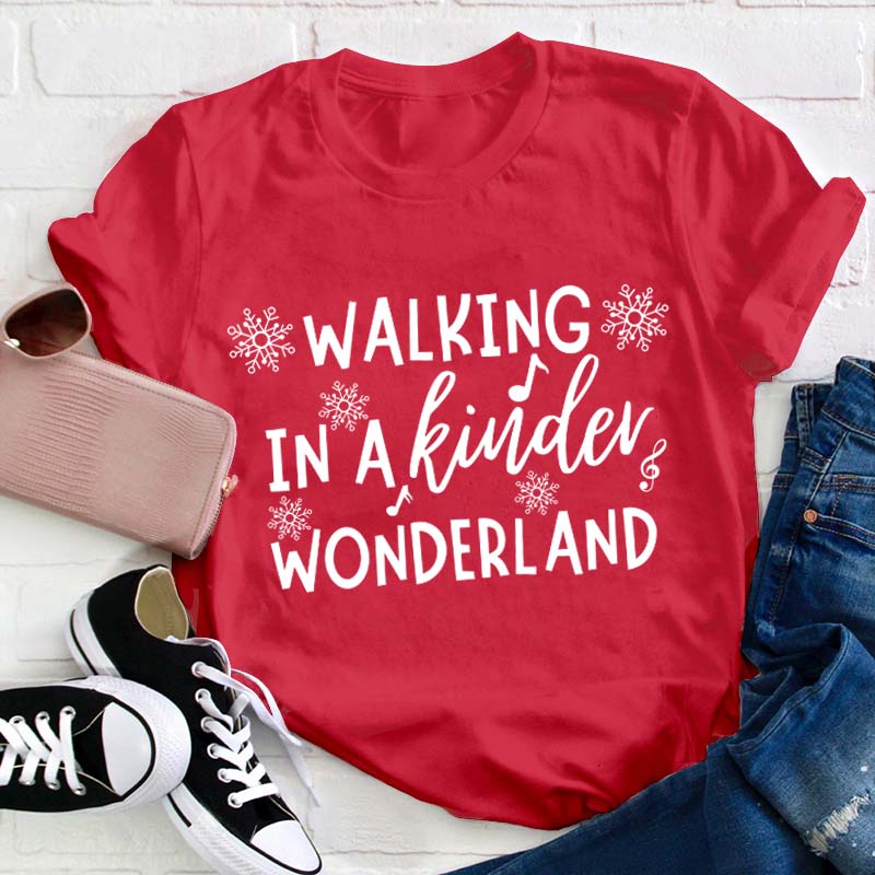 Personalized Walking In A Wonderland Teacher T-Shirt Sale-Teachersgram