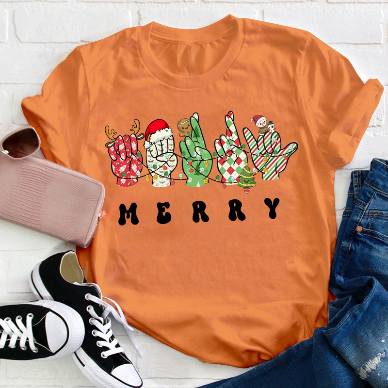 Merry Gesture Teacher T-Shirt