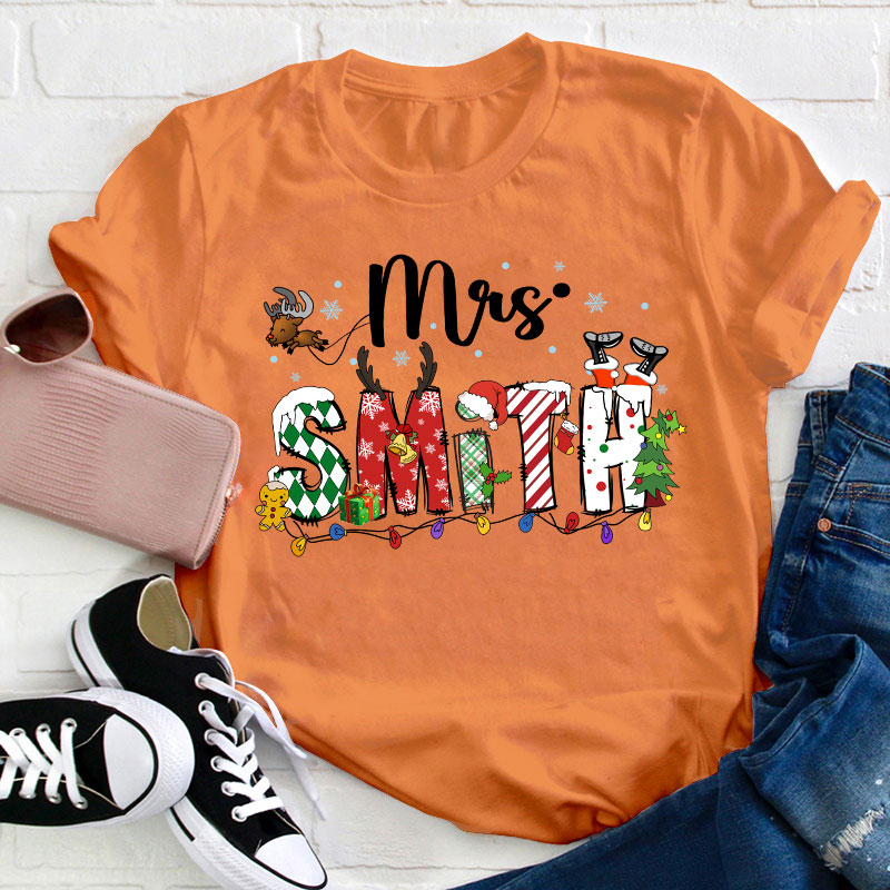 Personalized Christmas Is Coming Teacher T-Shirt