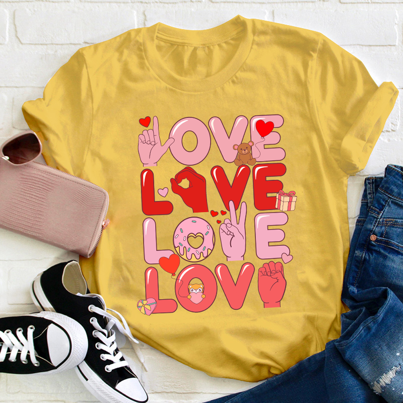 Gesture Love Teacher T-Shirt