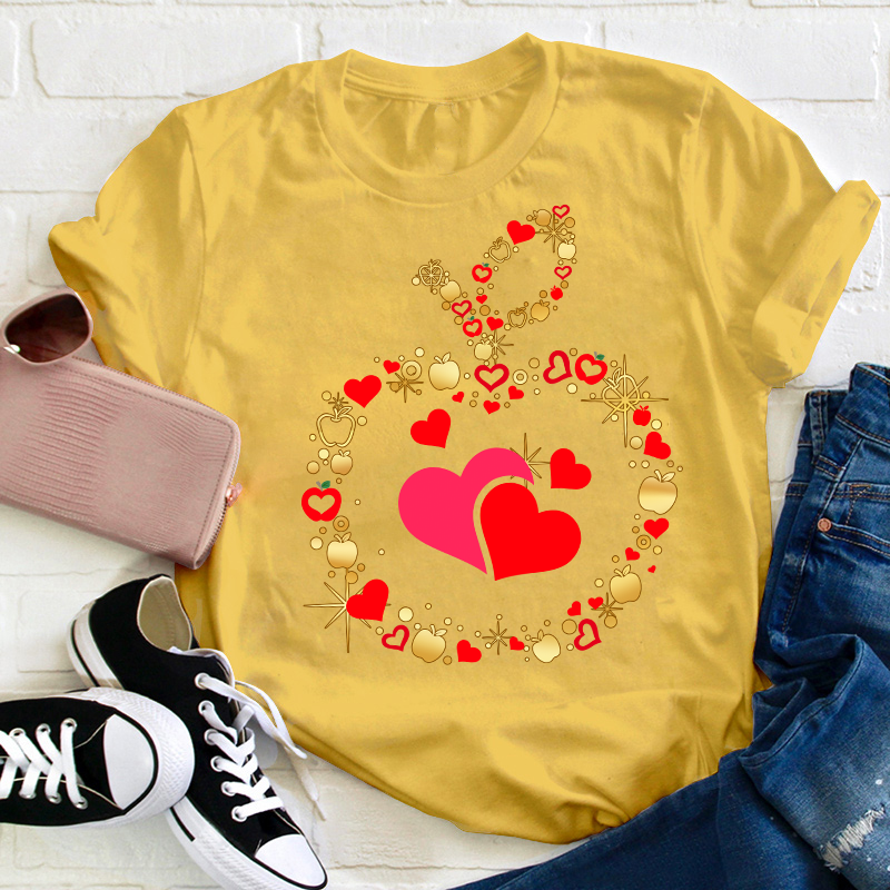 Apple Heart Teacher T-Shirt
