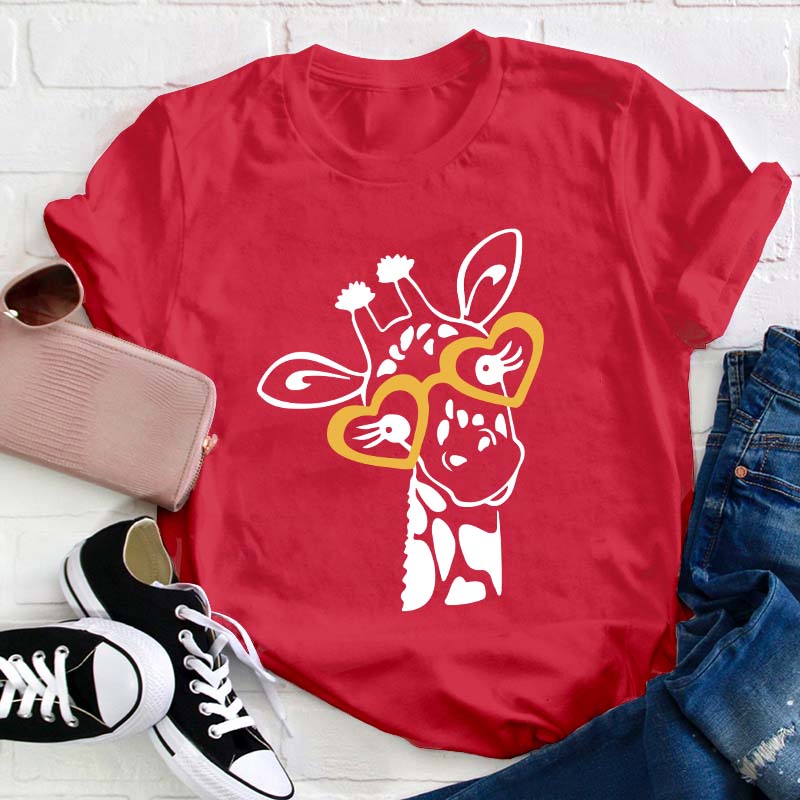 Cute Giraffe Teacher T-Shirt