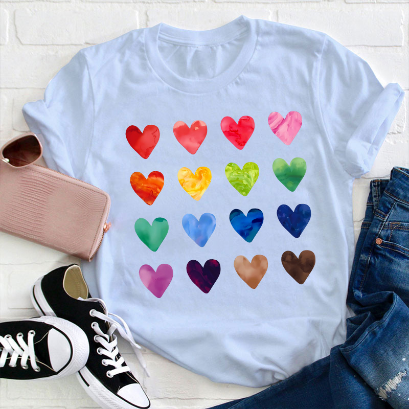 Colorful Love Combination Teacher T-Shirt