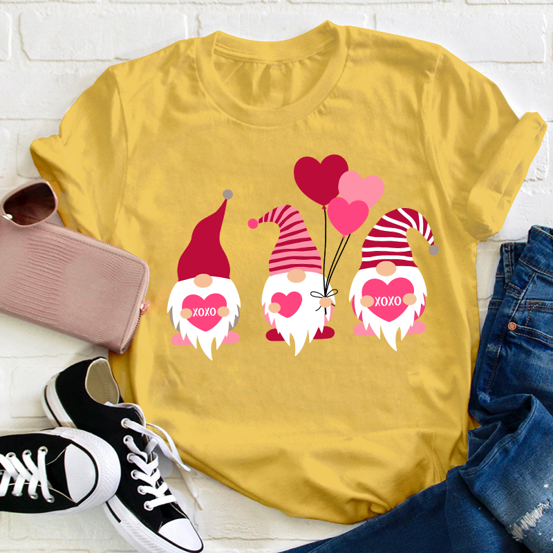 Gnome Valentine XOXO Teacher T-Shirt