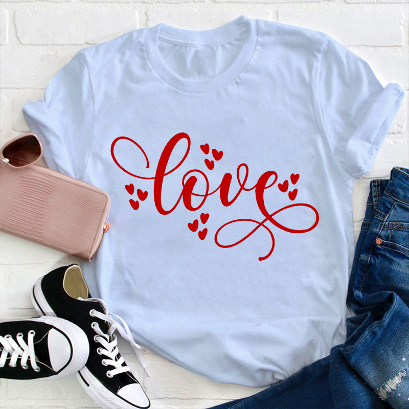 Love Love Heart Teacher T-Shirt