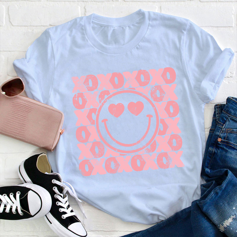 XOXO Smiling Face Teacher T-Shirt
