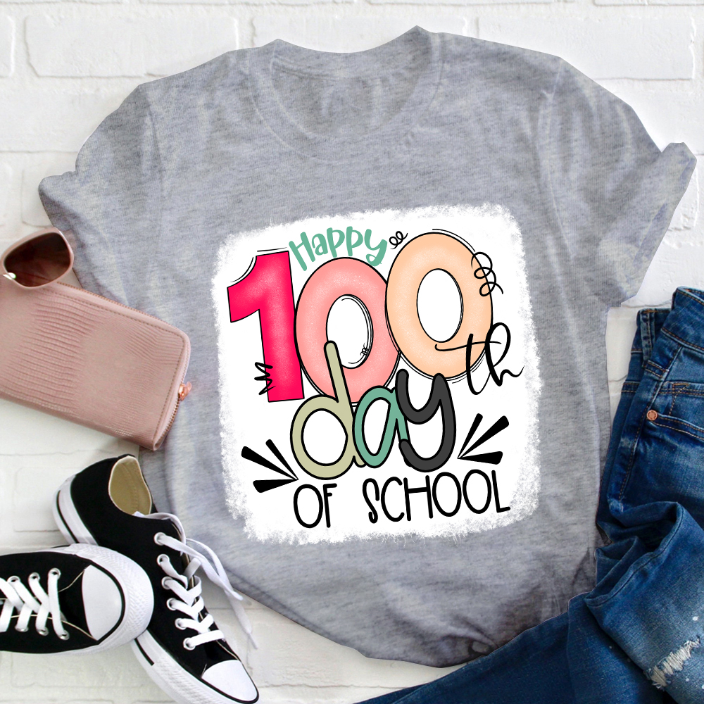 Happy 100th Days Of School Teacher T-Shirt Sale-Teachersgram