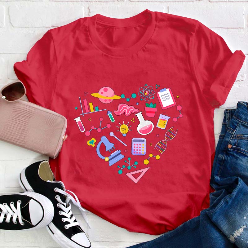 Science Heart Teacher T-Shirt