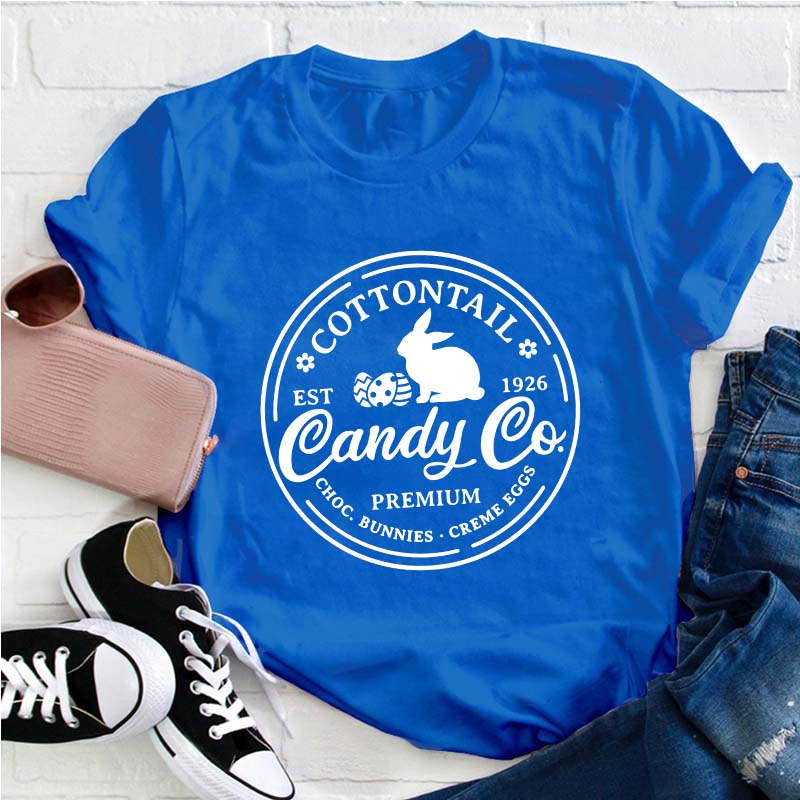Cottontail Candy Company Easter Teacher T-Shirt