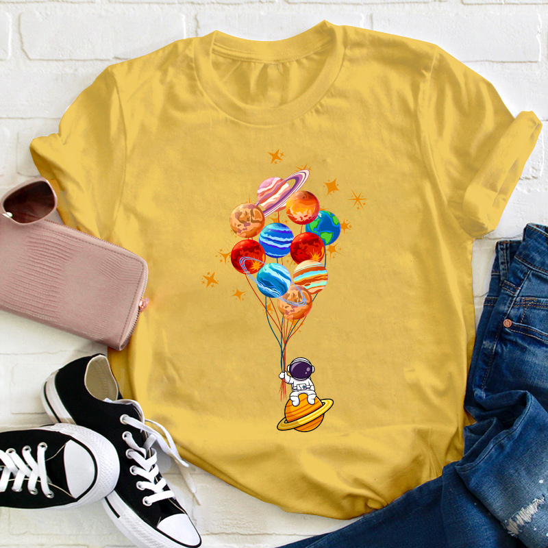 Space Balloon Astronaut Space Teacher T-Shirt