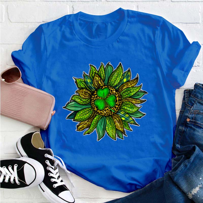 Patricks Day Sunflower Teacher T-Shirt