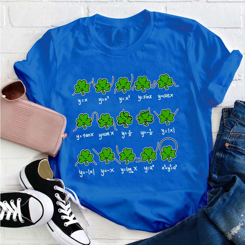 Shamrock Math St Patricks Day Teacher T-Shirt