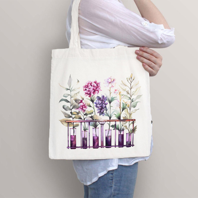 Chemistry Lab Science Flower Teacher Tote Bag