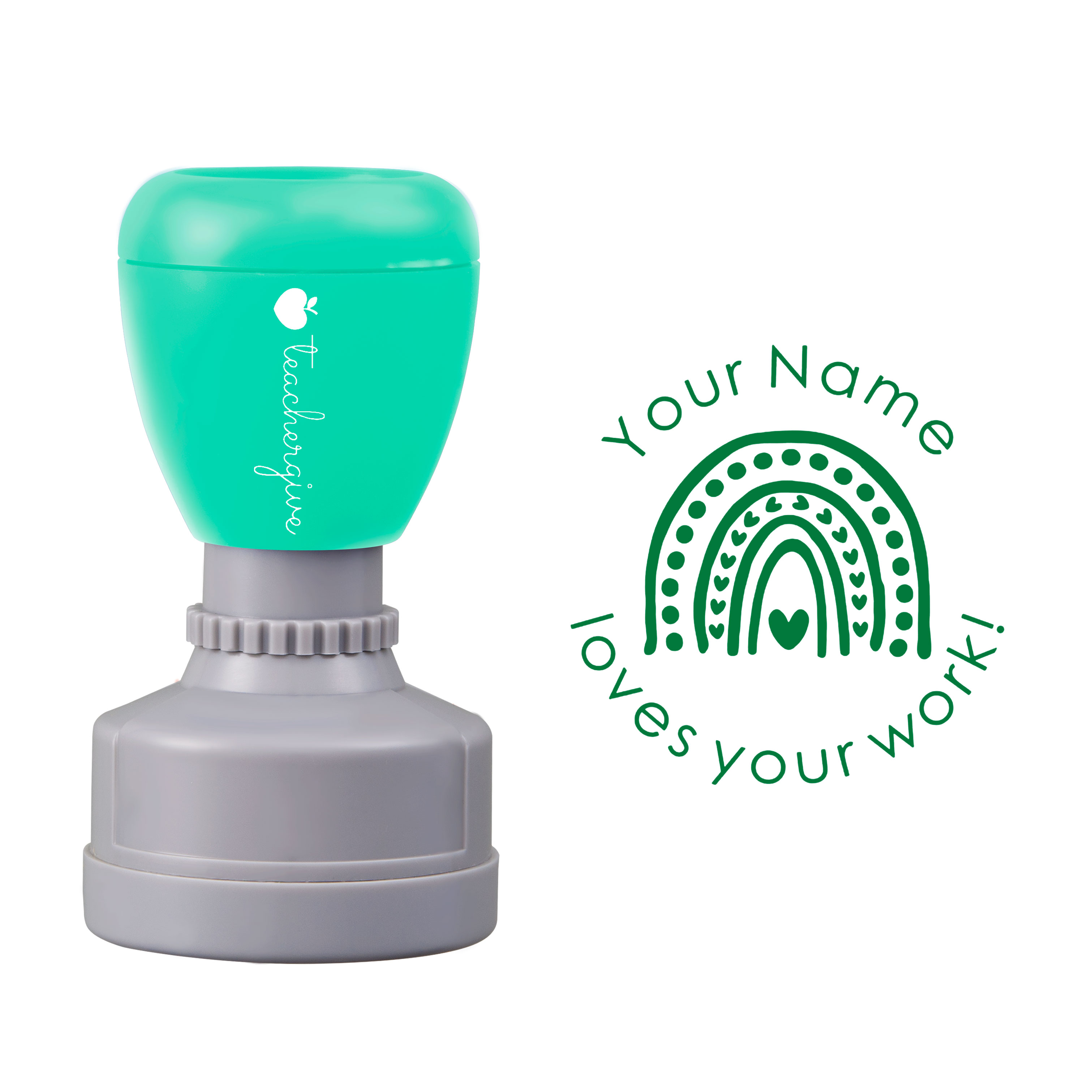 Personalized Loves Your Work Teacher Stamp