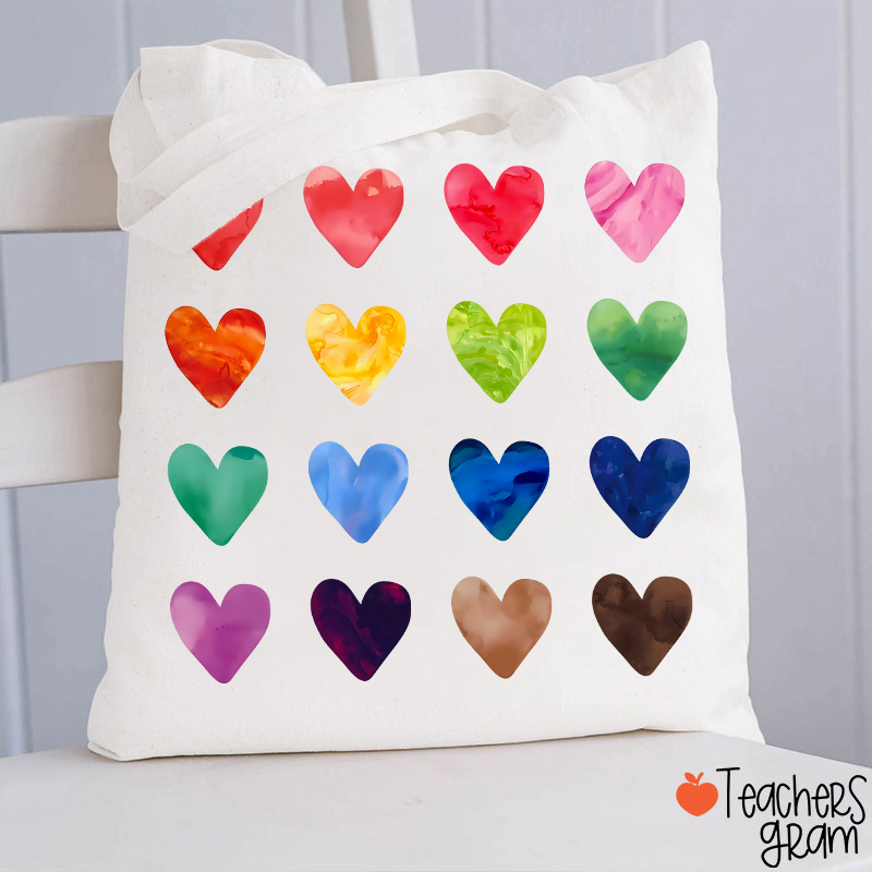 Colorful Love Combination Teacher Tote Bag