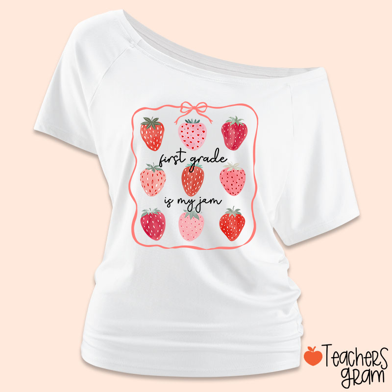 Personalized Grade You Are My Jam Teacher Off Shoulder Shirt